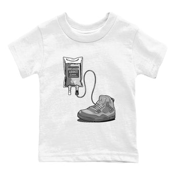 4s Wet Cement shirts to match jordans Sneaker Therapy sneaker match tees Air Jordan 4 Wet Cement SNRT Sneaker Release Tees Youth Baby White 2 crew neck shirts