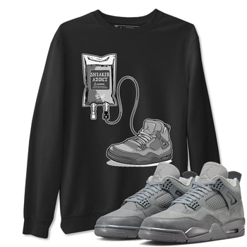 4s Wet Cement shirts to match jordans Sneaker Therapy sneaker match tees Air Jordan 4 Wet Cement SNRT Sneaker Release Tees unisex cotton Black 1 crew neck shirts