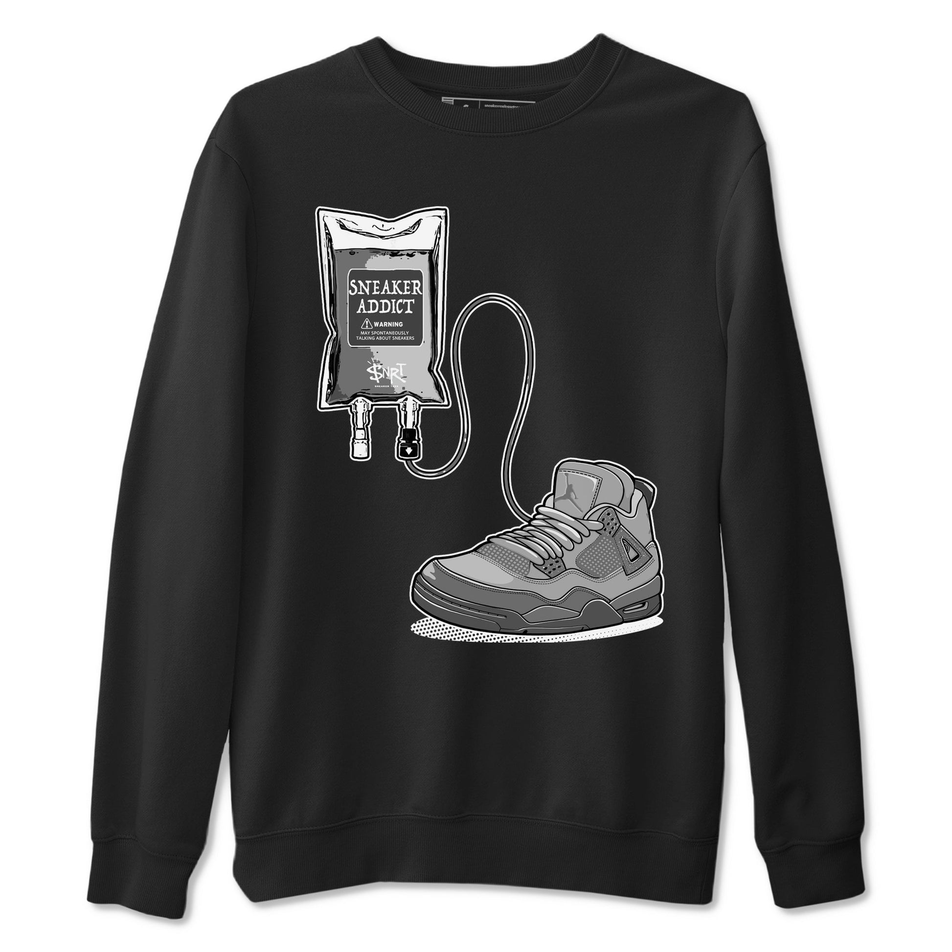 4s Wet Cement shirts to match jordans Sneaker Therapy sneaker match tees Air Jordan 4 Wet Cement SNRT Sneaker Release Tees unisex cotton Black 2 crew neck shirts