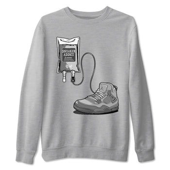 4s Wet Cement shirts to match jordans Sneaker Therapy sneaker match tees Air Jordan 4 Wet Cement SNRT Sneaker Release Tees unisex cotton Heather Grey 2 crew neck shirts
