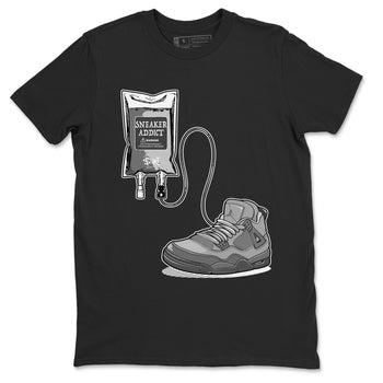 4s Wet Cement shirts to match jordans Sneaker Therapy sneaker match tees Air Jordan 4 Wet Cement SNRT Sneaker Release Tees unisex cotton Black 2 crew neck shirts