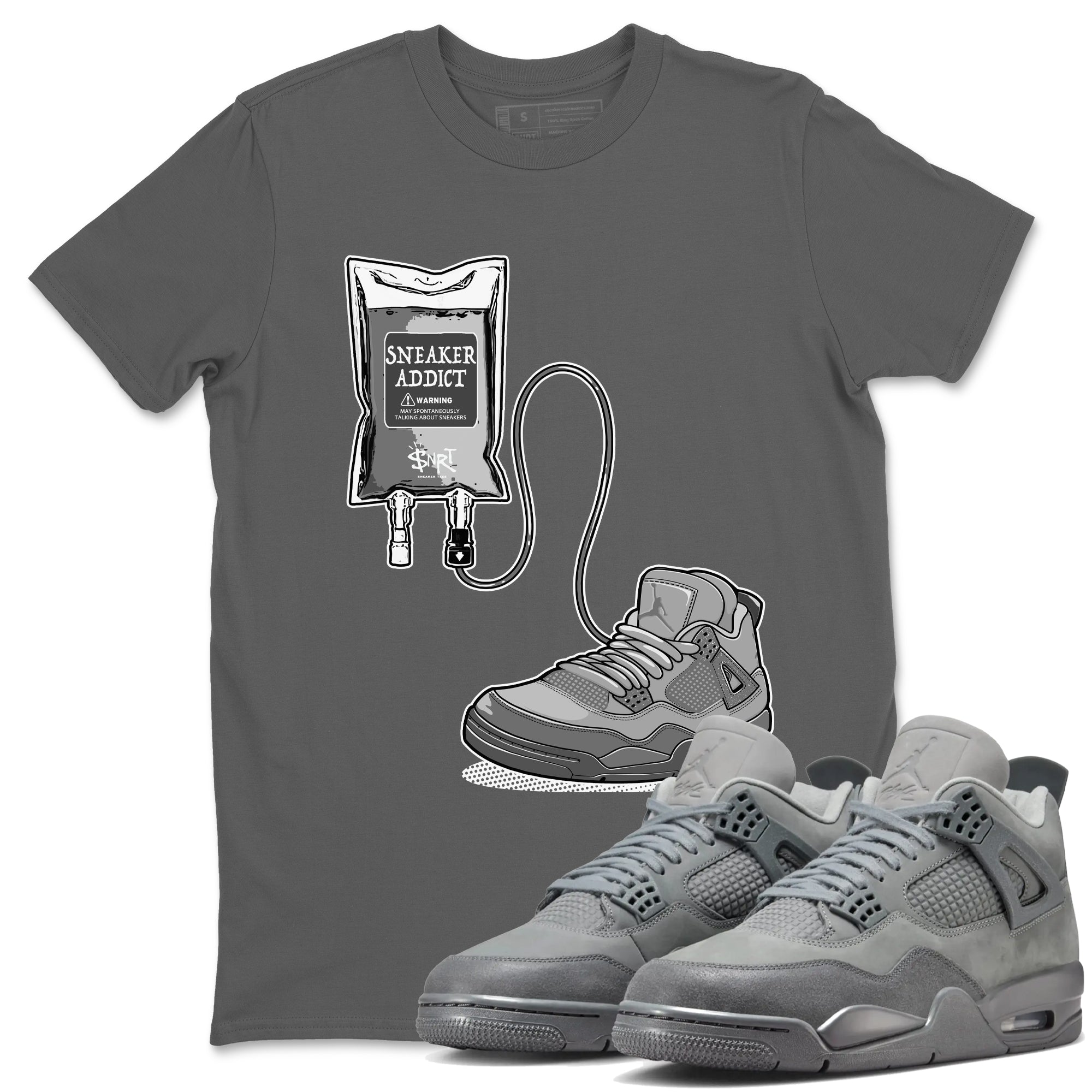 4s Wet Cement shirts to match jordans Sneaker Therapy sneaker match tees Air Jordan 4 Wet Cement SNRT Sneaker Release Tees unisex cotton Cool Grey 1 crew neck shirts