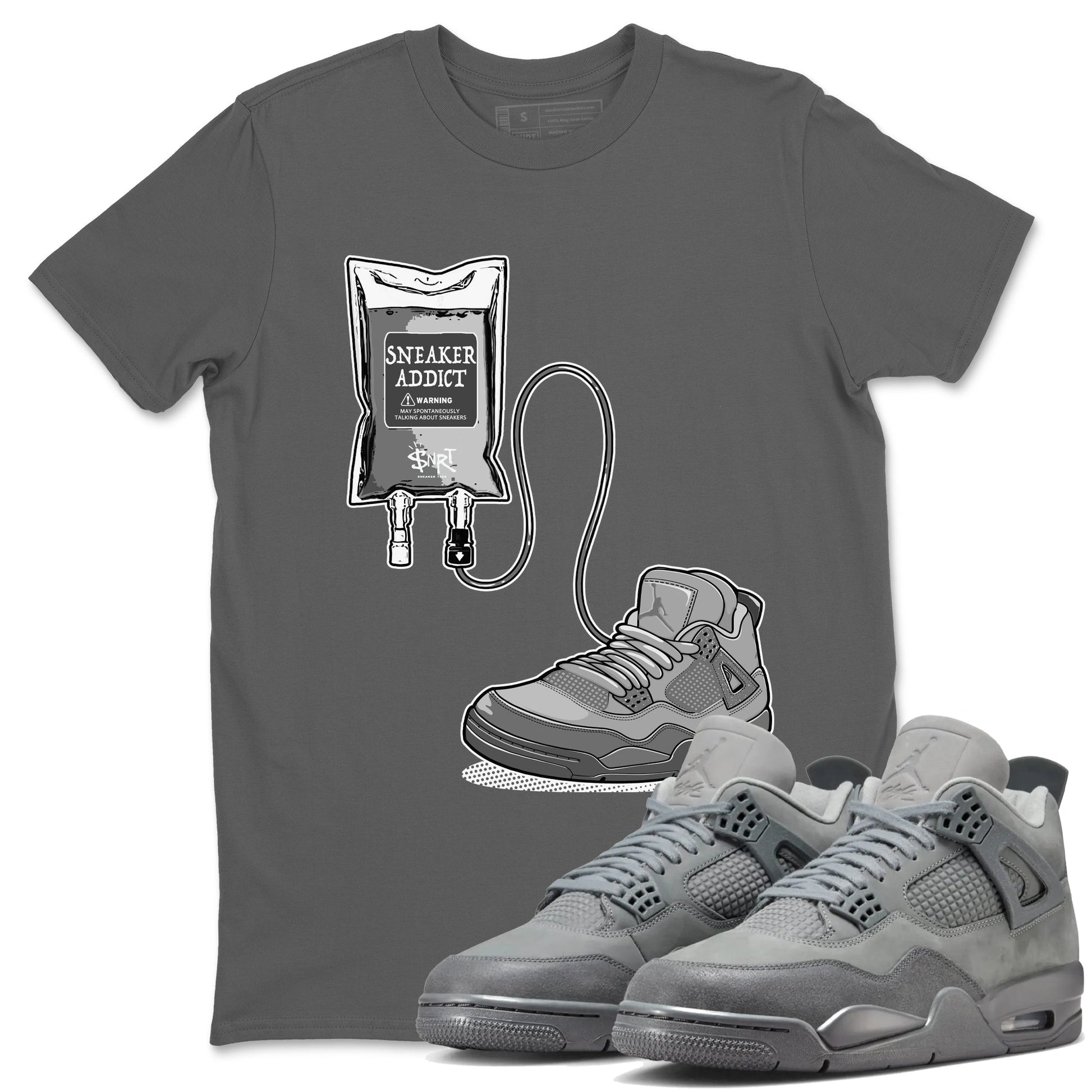 4s Wet Cement shirts to match jordans Sneaker Therapy sneaker match tees Air Jordan 4 Wet Cement SNRT Sneaker Release Tees unisex cotton Cool Grey 1 crew neck shirts