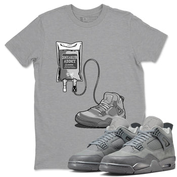 4s Wet Cement shirts to match jordans Sneaker Therapy sneaker match tees Air Jordan 4 Wet Cement SNRT Sneaker Release Tees unisex cotton Heather Grey 1 crew neck shirts