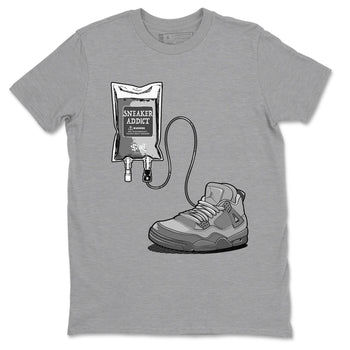 4s Wet Cement shirts to match jordans Sneaker Therapy sneaker match tees Air Jordan 4 Wet Cement SNRT Sneaker Release Tees unisex cotton Heather Grey 2 crew neck shirts
