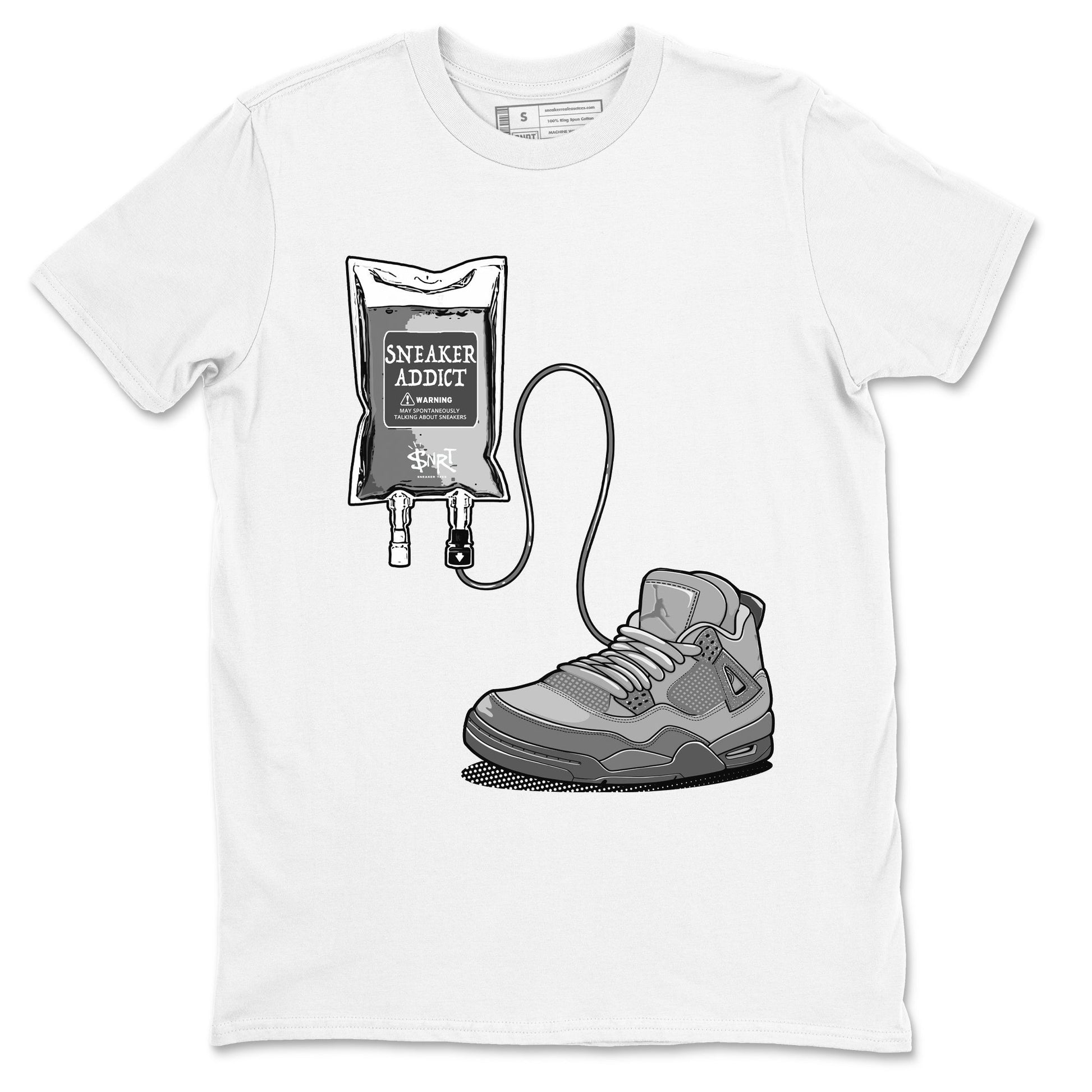 4s Wet Cement shirts to match jordans Sneaker Therapy sneaker match tees Air Jordan 4 Wet Cement SNRT Sneaker Release Tees unisex cotton White 2 crew neck shirts