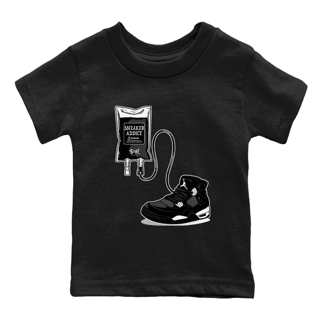 4s White Thunder shirts to match jordans Sneaker Therapy sneaker match tees Air Jordan 4 White Thunder SNRT Sneaker Release Tees Youth Baby Black 2 crew neck shirts