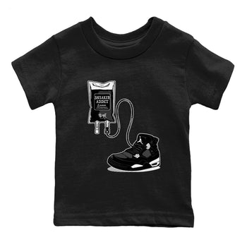 4s White Thunder shirts to match jordans Sneaker Therapy sneaker match tees Air Jordan 4 White Thunder SNRT Sneaker Release Tees Youth Baby Black 2 crew neck shirts