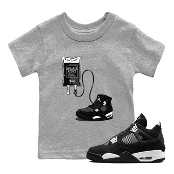 4s White Thunder shirts to match jordans Sneaker Therapy sneaker match tees Air Jordan 4 White Thunder SNRT Sneaker Release Tees Youth Baby Heather Grey 1 crew neck shirts