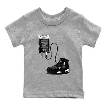 4s White Thunder shirts to match jordans Sneaker Therapy sneaker match tees Air Jordan 4 White Thunder SNRT Sneaker Release Tees Youth Baby Heather Grey 2 crew neck shirts