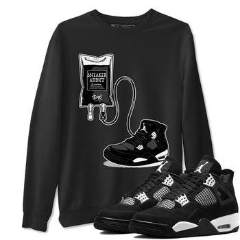 4s White Thunder shirts to match jordans Sneaker Therapy sneaker match tees Air Jordan 4 White Thunder SNRT Sneaker Release Tees unisex cotton Black 1 crew neck shirts