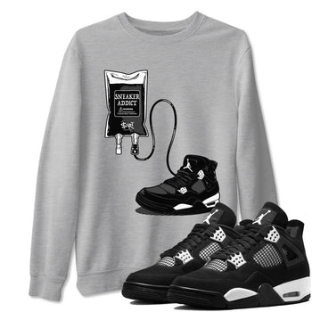 4s White Thunder shirts to match jordans Sneaker Therapy sneaker match tees Air Jordan 4 White Thunder SNRT Sneaker Release Tees unisex cotton Heather Grey 1 crew neck shirts