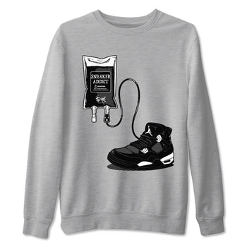 4s White Thunder shirts to match jordans Sneaker Therapy sneaker match tees Air Jordan 4 White Thunder SNRT Sneaker Release Tees unisex cotton Heather Grey 2 crew neck shirts