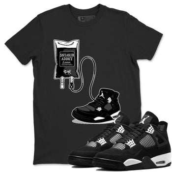 4s White Thunder shirts to match jordans Sneaker Therapy sneaker match tees Air Jordan 4 White Thunder SNRT Sneaker Release Tees unisex cotton Black 1 crew neck shirts