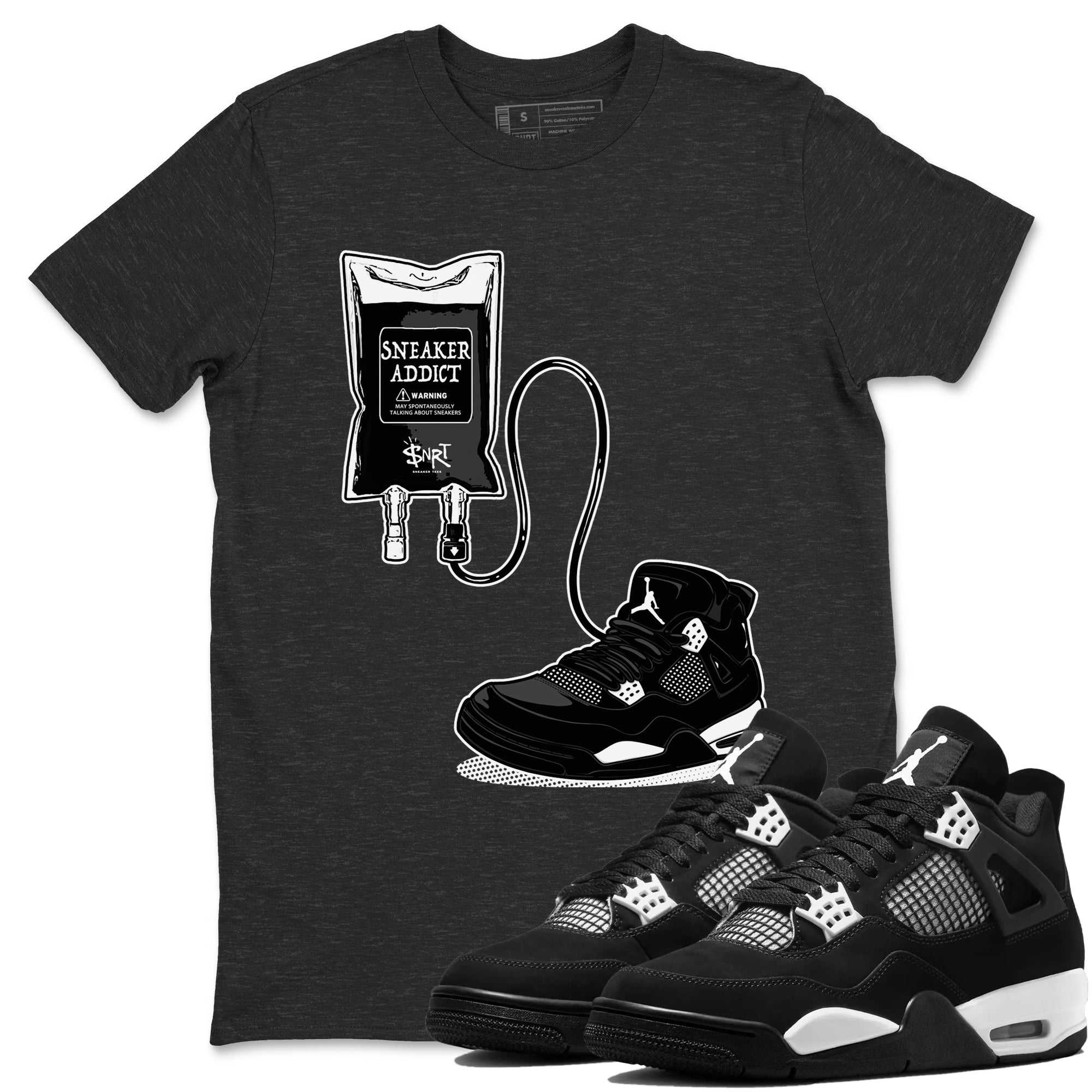 4s White Thunder shirts to match jordans Sneaker Therapy sneaker match tees Air Jordan 4 White Thunder SNRT Sneaker Release Tees unisex cotton Charcoal Heather 1 crew neck shirts