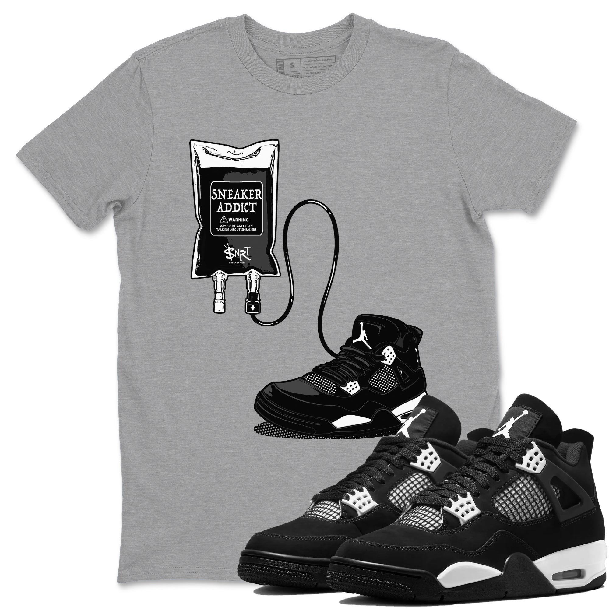 4s White Thunder shirts to match jordans Sneaker Therapy sneaker match tees Air Jordan 4 White Thunder SNRT Sneaker Release Tees unisex cotton Heather Grey 1 crew neck shirts