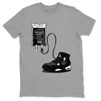 4s White Thunder shirts to match jordans Sneaker Therapy sneaker match tees Air Jordan 4 White Thunder SNRT Sneaker Release Tees unisex cotton Heather Grey 2 crew neck shirts