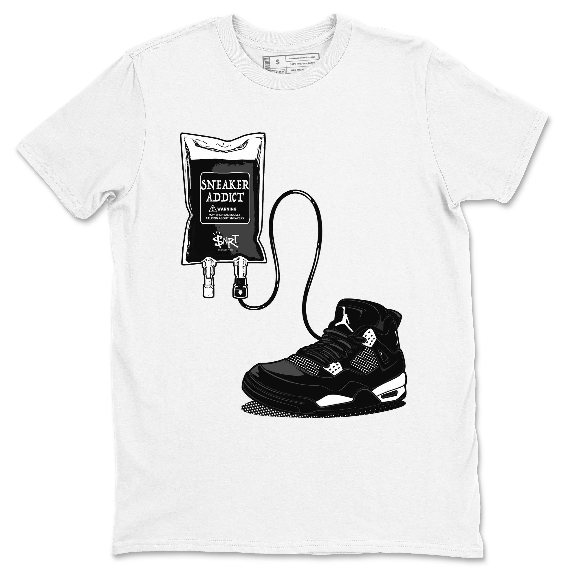 4s White Thunder shirts to match jordans Sneaker Therapy sneaker match tees Air Jordan 4 White Thunder SNRT Sneaker Release Tees unisex cotton White 2 crew neck shirts