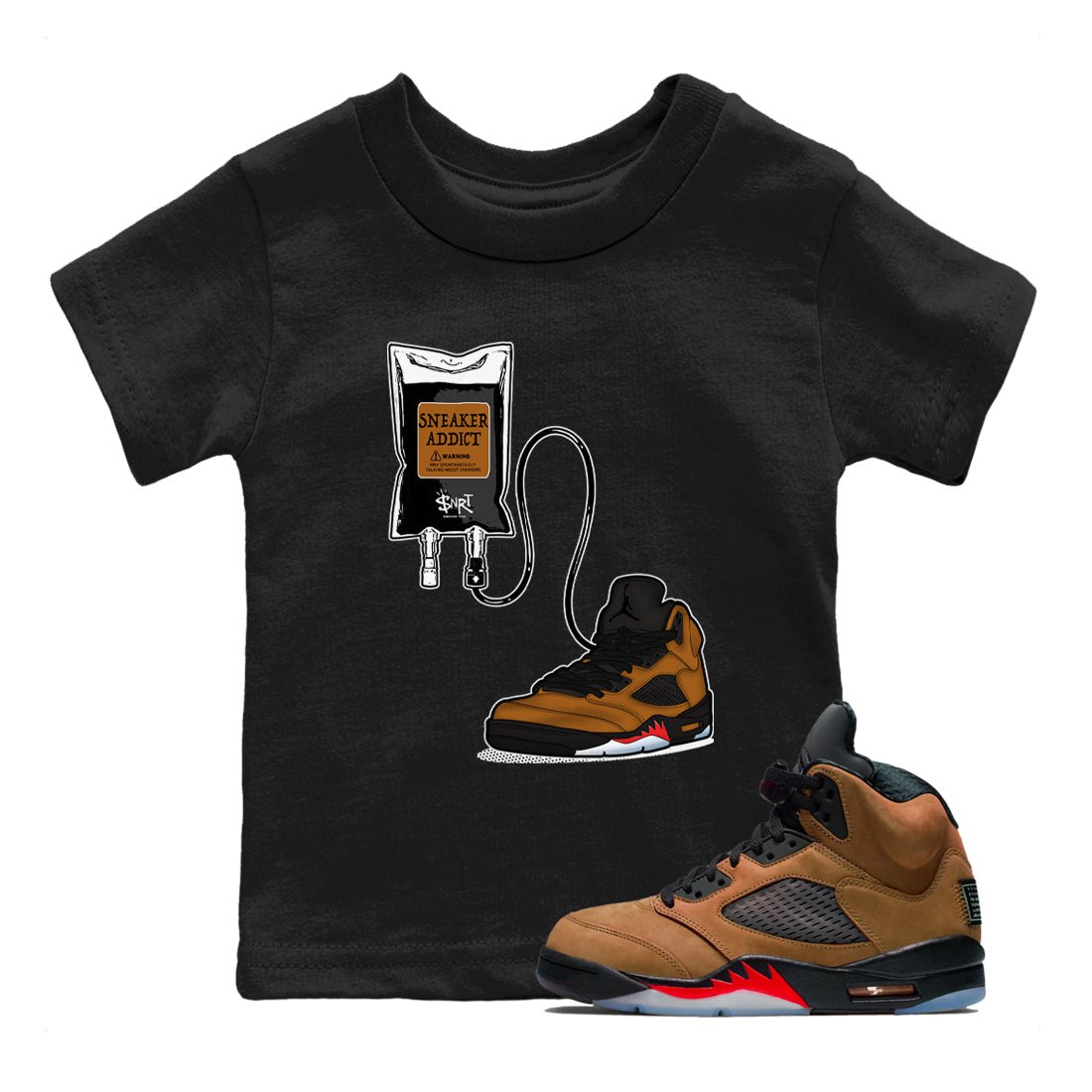 Air Jordan 5 Archaeo Brown shirts to match jordans Sneaker Therapy sneaker match tees Air Jordan 5 Archaeo Brown match shoes to clothes SNRT Sneaker Tees Youth Baby Black 1 tee