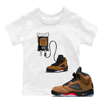 Air Jordan 5 Archaeo Brown shirts to match jordans Sneaker Therapy sneaker match tees Air Jordan 5 Archaeo Brown match shoes to clothes SNRT Sneaker Tees Youth Baby White 1 tee
