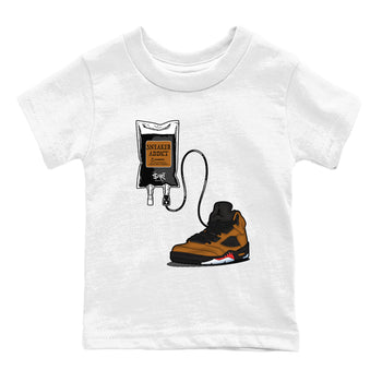 Air Jordan 5 Archaeo Brown shirts to match jordans Sneaker Therapy sneaker match tees Air Jordan 5 Archaeo Brown match shoes to clothes SNRT Sneaker Tees Youth Baby White 2 tee