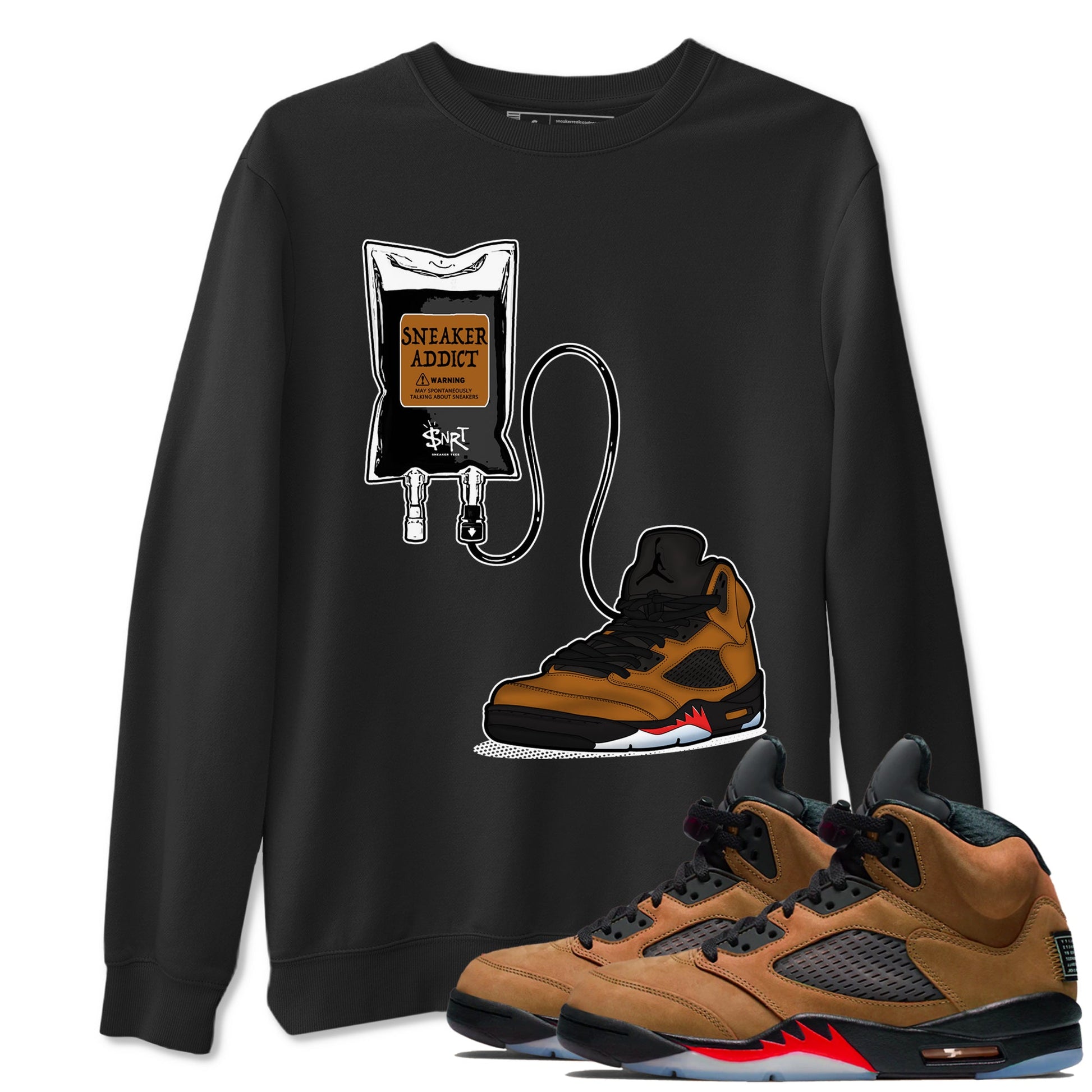Air Jordan 5 Archaeo Brown shirts to match jordans Sneaker Therapy sneaker match tees Air Jordan 5 Archaeo Brown match shoes to clothes SNRT Sneaker Tees unisex cotton Black 1 shirts