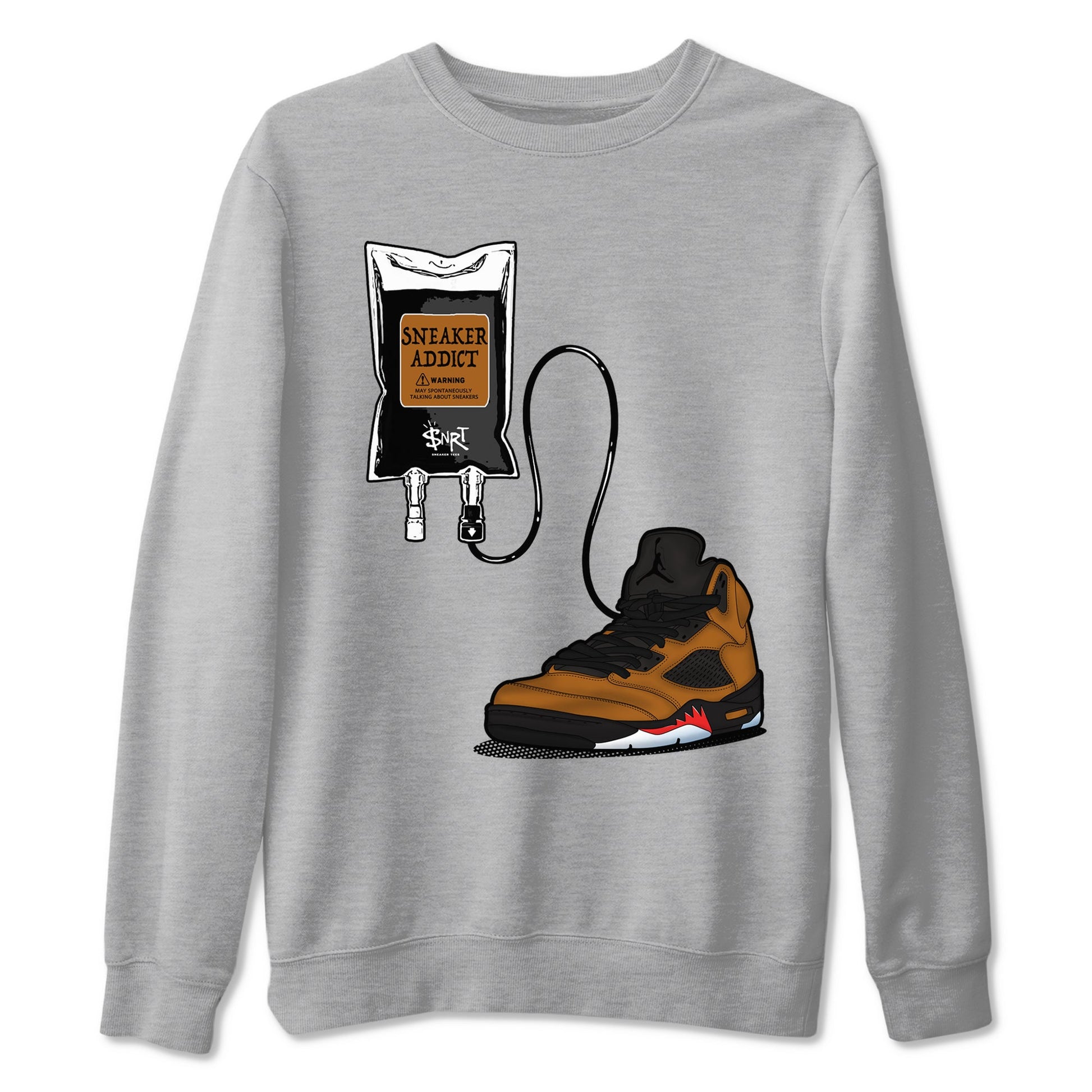Air Jordan 5 Archaeo Brown shirts to match jordans Sneaker Therapy sneaker match tees Air Jordan 5 Archaeo Brown match shoes to clothes SNRT Sneaker Tees unisex cotton Heather Grey 2 shirts