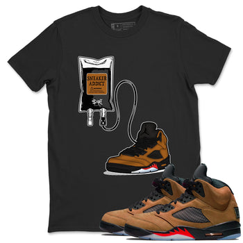 Air Jordan 5 Archaeo Brown shirts to match jordans Sneaker Therapy sneaker match tees Air Jordan 5 Archaeo Brown match shoes to clothes SNRT Sneaker Tees unisex cotton Black 1 shirts