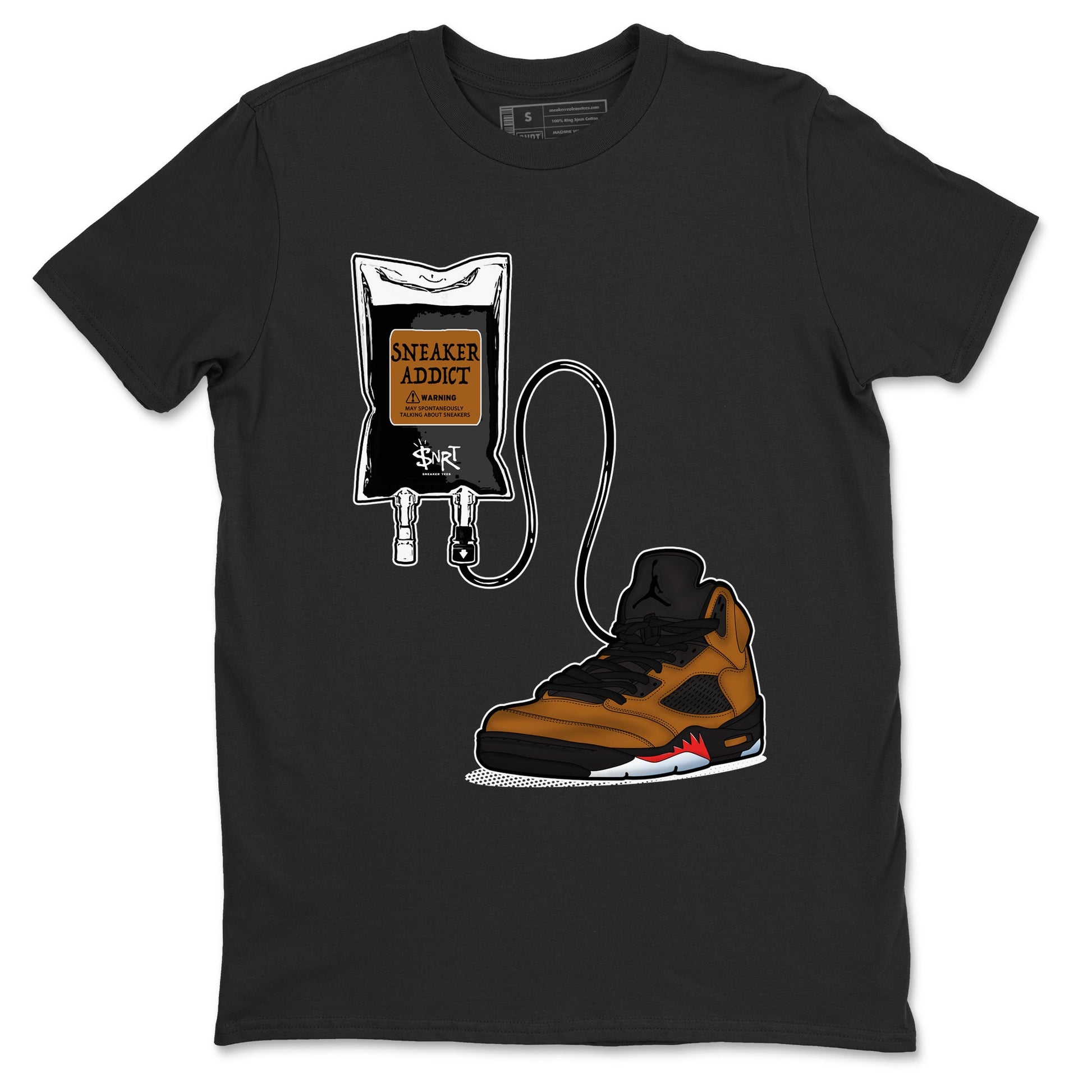 Air Jordan 5 Archaeo Brown shirts to match jordans Sneaker Therapy sneaker match tees Air Jordan 5 Archaeo Brown match shoes to clothes SNRT Sneaker Tees unisex cotton Black 2 shirts