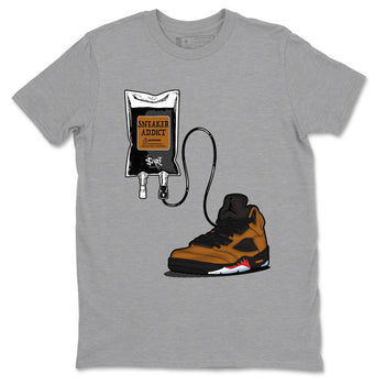 Air Jordan 5 Archaeo Brown shirts to match jordans Sneaker Therapy sneaker match tees Air Jordan 5 Archaeo Brown match shoes to clothes SNRT Sneaker Tees unisex cotton Heather Grey 2 shirts