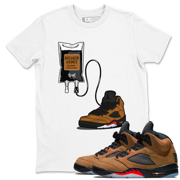 Air Jordan 5 Archaeo Brown shirts to match jordans Sneaker Therapy sneaker match tees Air Jordan 5 Archaeo Brown match shoes to clothes SNRT Sneaker Tees unisex cotton White 1 shirts