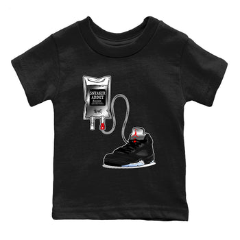 5s Black Metallic Reimagined shirts to match jordans Sneaker Therapy best t shirts to wear with jordans AJ5 Retro OG Reimagined match shoes to clothes SNRT Sneaker Tees Youth Baby Black 2 tee