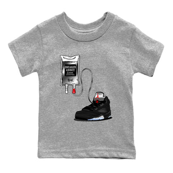 5s Black Metallic Reimagined shirts to match jordans Sneaker Therapy best t shirts to wear with jordans AJ5 Retro OG Reimagined match shoes to clothes SNRT Sneaker Tees Youth Baby Heather Grey 2 tee