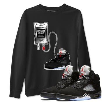 5s Black Metallic Reimagined shirts to match jordans Sneaker Therapy best t shirts to wear with jordans AJ5 Retro OG Reimagined match shoes to clothes SNRT Sneaker Tees unisex cotton Black 1 shirts