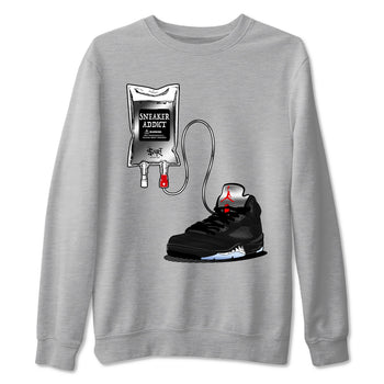 5s Black Metallic Reimagined shirts to match jordans Sneaker Therapy best t shirts to wear with jordans AJ5 Retro OG Reimagined match shoes to clothes SNRT Sneaker Tees unisex cotton Heather Grey 2 shirts
