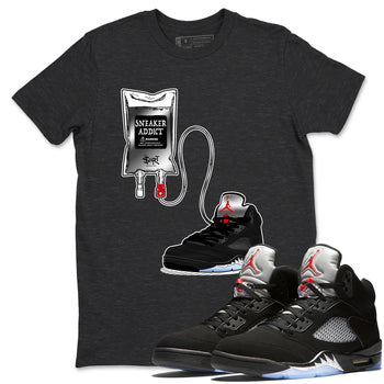 5s Black Metallic Reimagined shirts to match jordans Sneaker Therapy best t shirts to wear with jordans AJ5 Retro OG Reimagined match shoes to clothes SNRT Sneaker Tees unisex cotton Charcoal Heather 1 shirts