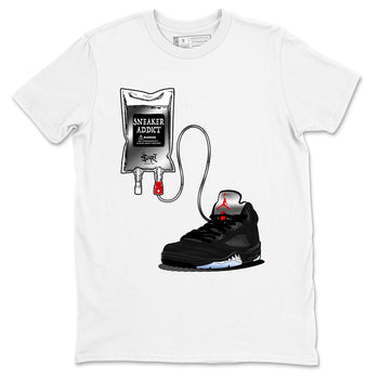 5s Black Metallic Reimagined shirts to match jordans Sneaker Therapy best t shirts to wear with jordans AJ5 Retro OG Reimagined match shoes to clothes SNRT Sneaker Tees unisex cotton White 2 shirts