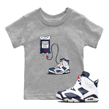 6s White And Midnight Navy shirts to match jordans Sneaker Therapy sneaker match tees Air Jordan 6 White And Midnight Navy SNRT Sneaker Release Tees Youth Baby Heather Grey 1 crew neck shirts