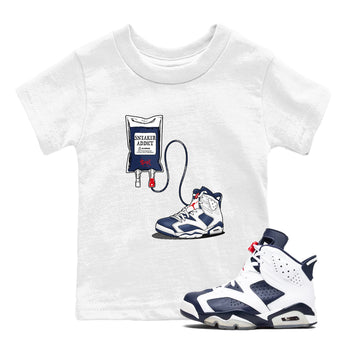 6s White And Midnight Navy shirts to match jordans Sneaker Therapy sneaker match tees Air Jordan 6 White And Midnight Navy SNRT Sneaker Release Tees Youth Baby White 1 crew neck shirts