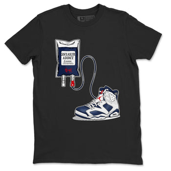 6s White And Midnight Navy shirts to match jordans Sneaker Therapy sneaker match tees Air Jordan 6 White And Midnight Navy SNRT Sneaker Release Tees unisex cotton Black 2 crew neck shirts