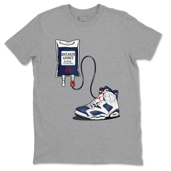 6s White And Midnight Navy shirts to match jordans Sneaker Therapy sneaker match tees Air Jordan 6 White And Midnight Navy SNRT Sneaker Release Tees unisex cotton Heather Grey 2 crew neck shirts