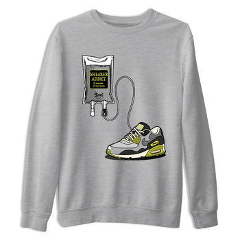 Sneaker Therapy sneaker match t-shirt styled to complete your fit with the Air Max 90 Cyber sneakers, shown in Heather Grey 2.