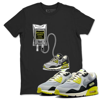 Sneaker Therapy sneaker match t-shirt styled to complete your fit with the Air Max 90 Cyber sneakers, shown in Black 1.