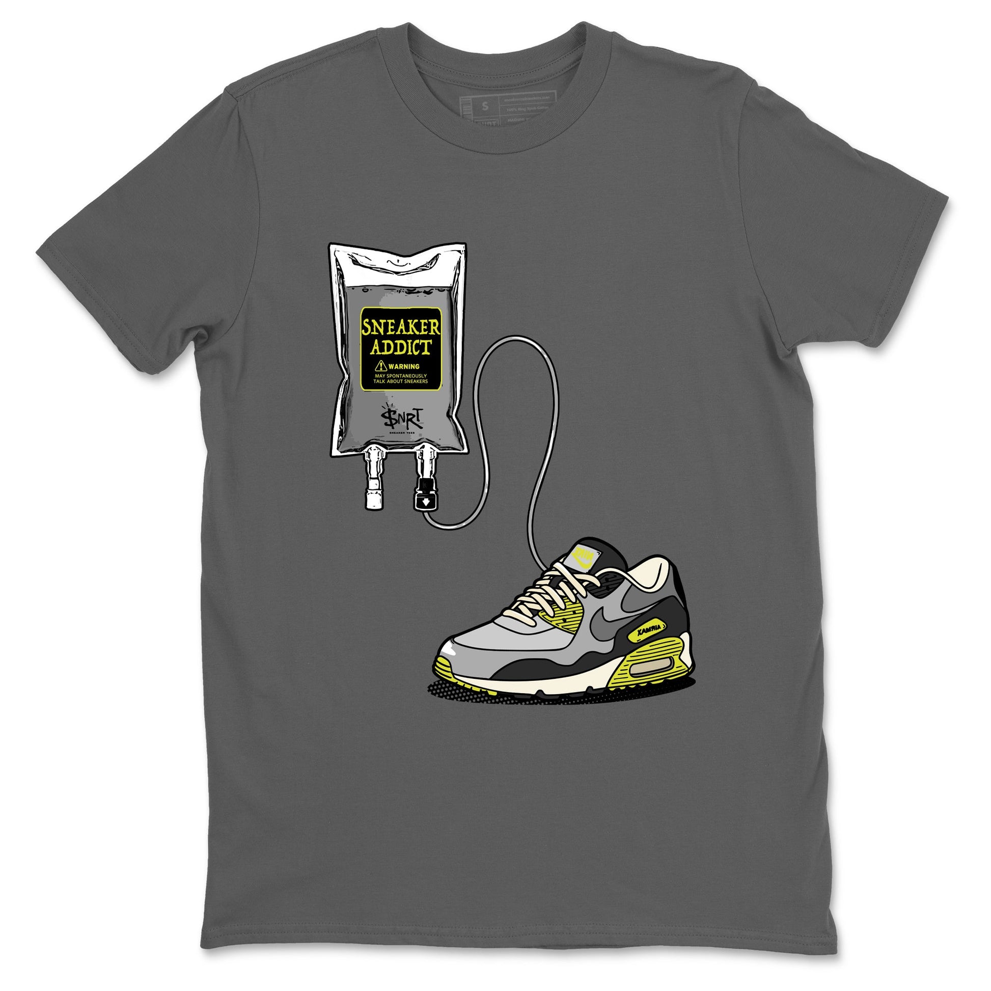 Sneaker Therapy sneaker match t-shirt styled to complete your fit with the Air Max 90 Cyber sneakers, shown in Cool Grey 2.