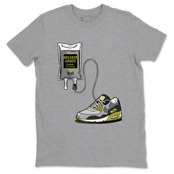 Sneaker Therapy sneaker match t-shirt styled to complete your fit with the Air Max 90 Cyber sneakers, shown in Heather Grey 2.