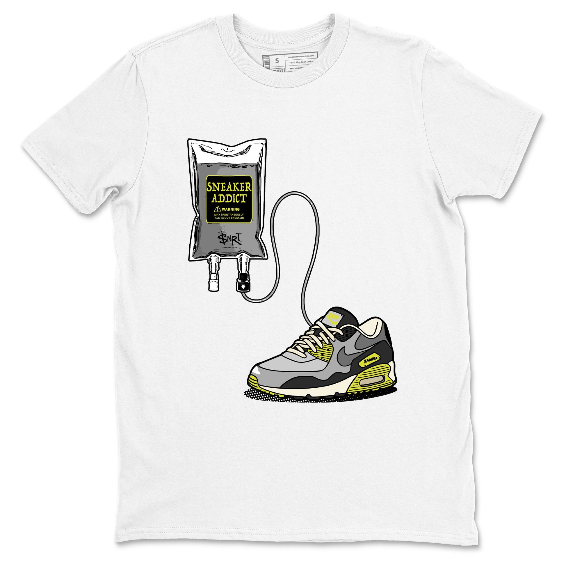 Sneaker Therapy sneaker match t-shirt styled to complete your fit with the Air Max 90 Cyber sneakers, shown in White 2.