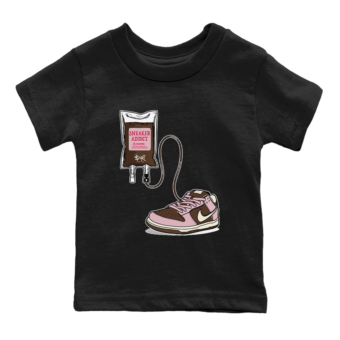 Dunk Cacao Wow And Pink Foam shirts to match jordans Sneaker Therapy sneaker match tees Dunk Cacao Wow And Pink Foam SNRT Sneaker Release Tees Youth Baby Black 2 crew neck shirts