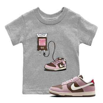 Dunk Cacao Wow And Pink Foam shirts to match jordans Sneaker Therapy sneaker match tees Dunk Cacao Wow And Pink Foam SNRT Sneaker Release Tees Youth Baby Heather Grey 1 crew neck shirts