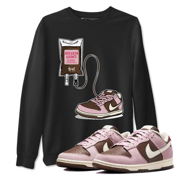 Dunk Cacao Wow And Pink Foam shirts to match jordans Sneaker Therapy sneaker match tees Dunk Cacao Wow And Pink Foam SNRT Sneaker Release Tees unisex cotton Black 1 crew neck shirts