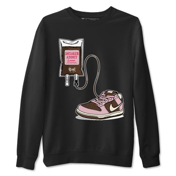 Dunk Cacao Wow And Pink Foam shirts to match jordans Sneaker Therapy sneaker match tees Dunk Cacao Wow And Pink Foam SNRT Sneaker Release Tees unisex cotton Black 2 crew neck shirts